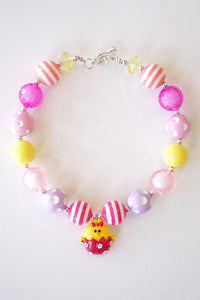 Pink Easter Chick Bubble Necklace