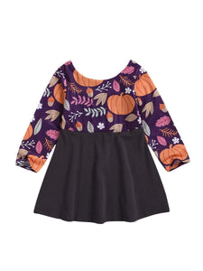 Purple Fall Print Dress