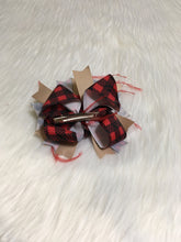 Load image into Gallery viewer, Leopard &amp; Buffalo Plaid Feathered Bow