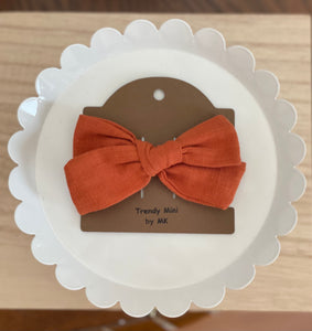 4" Rust Linen Hand-tied Bow