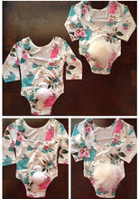 Load image into Gallery viewer, Floral Print Bunny Tail Onesie