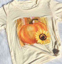 Load image into Gallery viewer, Cream Pumpkin &amp; Sunflower Brushstroke Tee