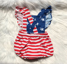 Load image into Gallery viewer, Flag Flutter Sleeve Romper