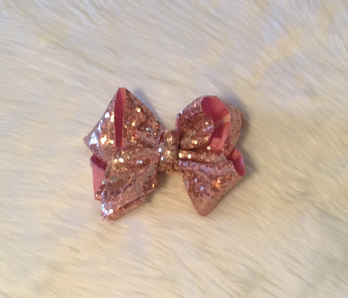 7.5” Rose Gold Sequin Bow