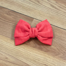 Load image into Gallery viewer, Linen Tied Hair Bows