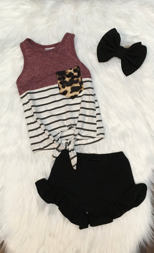 Maroon Stripe Tie Tank